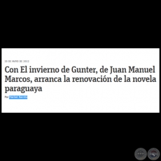 CON EL INVIERNO DE GUNTER, DE JUAN MANUEL MARCOS, ARRANCA LA RENOVACIÓN DE LA NOVELA PARAGUAYA - Por MARIBEL BARRETO - Domingo, 20 de Mayo de 2016